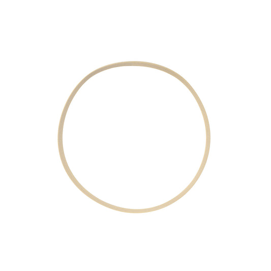 Ein einzelnes Gummiband groß Weiß Gummi der Duni GmbH (Packung 100 Stück) ist in einer kreisförmigen Form auf weißem Hintergrund abgebildet.