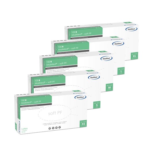 MaiMed-soft PF lateksitutkimushanskat ei-steriilit puuterittomat 100 kpl/laatikko