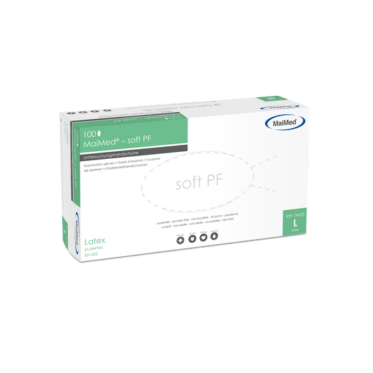 MaiMed-soft PF lateksitutkimushanskat ei-steriilit puuterittomat 100 kpl/laatikko