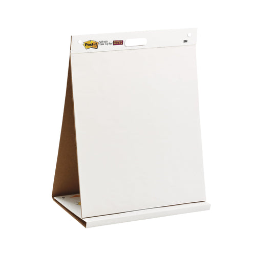 Das Post-it® Super Sticky selbsthaftendes Meeting Chart/Flipchart mit Aufsteller von 3M Deutschland GmbH (weiß, 58,4 x 50,8 cm, 20 Blatt/Block, 6 Blöcke/Packung) steht stabil für optimale Präsentationen und Notizen bei Meetings.