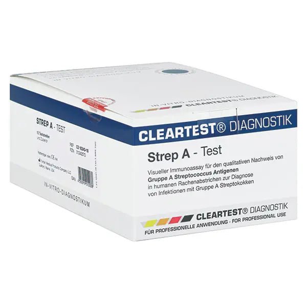 Selkeimmät strep -a -kasettitesti - 10 testiliuska | Pack (10 testiä)
