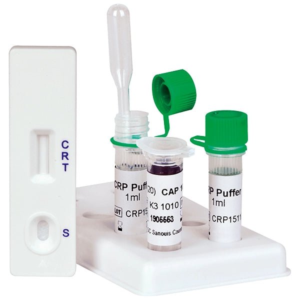Cleartest CrP HS (10/60) High Sensitive Cut Off: 10mg/l Viite: 60mg/l Pakkaus: 10 testiä | Pakkaus (10 testiä)