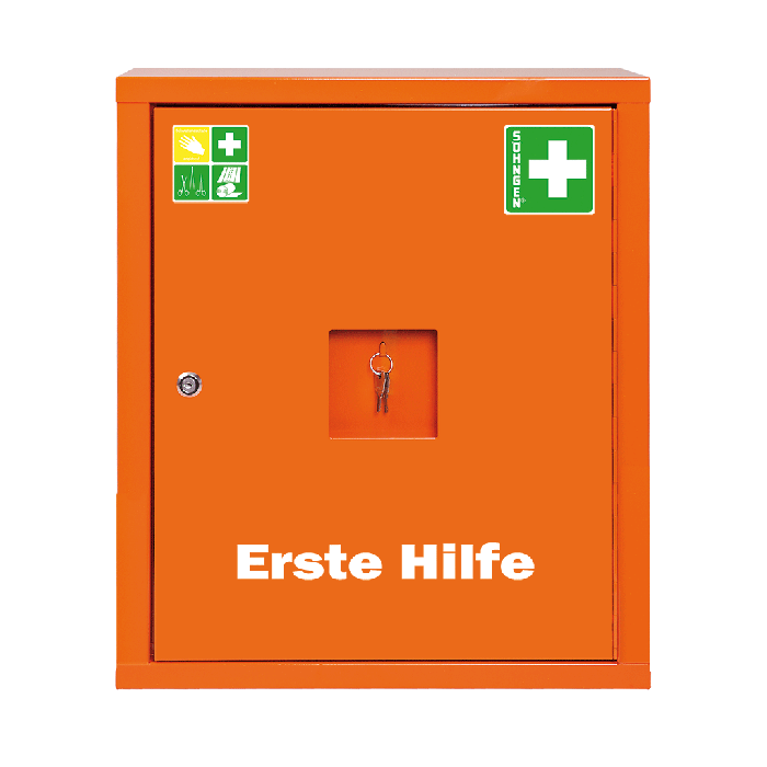 Verbandschrank EUROSAFE orange mit Füllung nach ÖNORM Z 1020 2