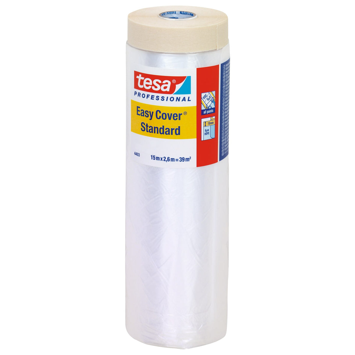 tesa Professional 4403 Easy Cover Standard -kalvo, chamois, 15 m x 2,6 m