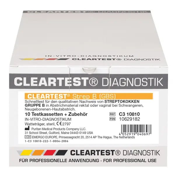 Cleartest Strep-B (GBS) Streptococcus B -testi, pakkaus: 10 testiä | Pakkaus (10 testiä)