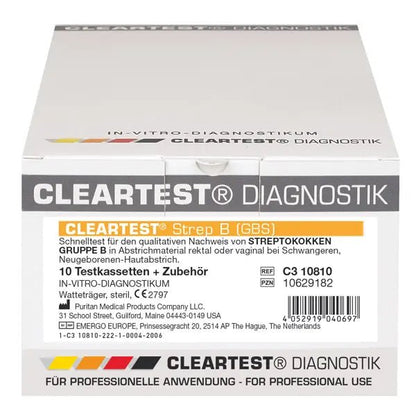 Cleartest Strep-B (GBS) Streptococcus B -testi, pakkaus: 10 testiä | Pakkaus (10 testiä)