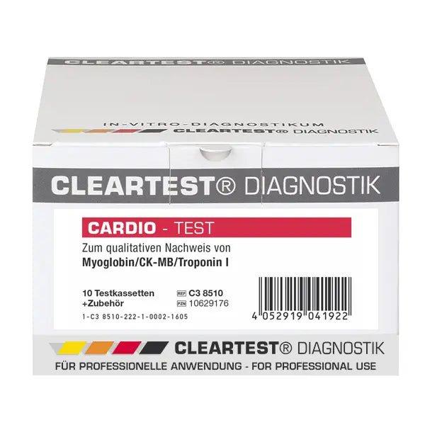 Cleartest Cardio Myglobin/CK-MB/Trop I Pack: 10 testiä | Pakkaus (10 testiä)