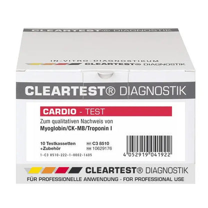 Cleartest Cardio Myglobin/CK-MB/Trop I Pack: 10 testiä | Pakkaus (10 testiä)