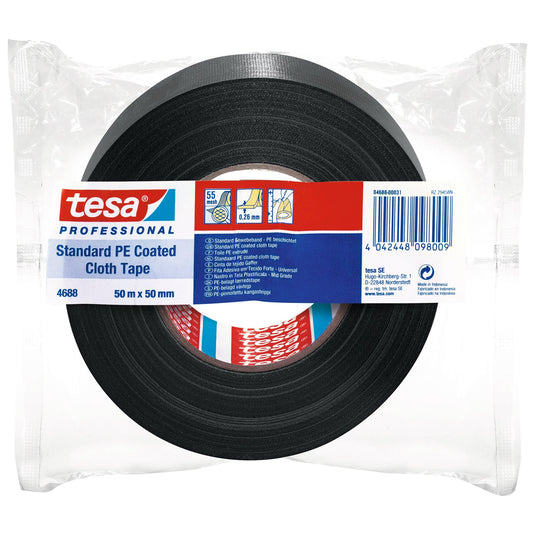 tesa Professional 4688 PE -korjausteippi, musta, 50 m x 50 mm