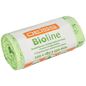 Rulla EMIL DEISS KG (GmbH + Co.) DEISS BIOLINE roskapusseja, biofoliota, 10 L, luonnonväri, 220+180x550x0,018 mm (20 pussia), vihreässä pakkauksessa monikielisellä merkinnällä.