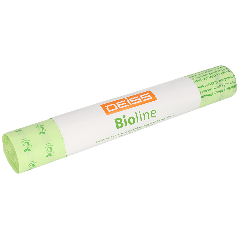 EMIL DEISS KG:n (GmbH + Co.) 5 kappaleen DEISS 6072 biohajoavia roskapusseja (650+550x1350x0,022 mm, luonnollinen) - täydellinen ympäristöystävällisiin pakkausmateriaaleihin tai lähetyspakkauksiin.
