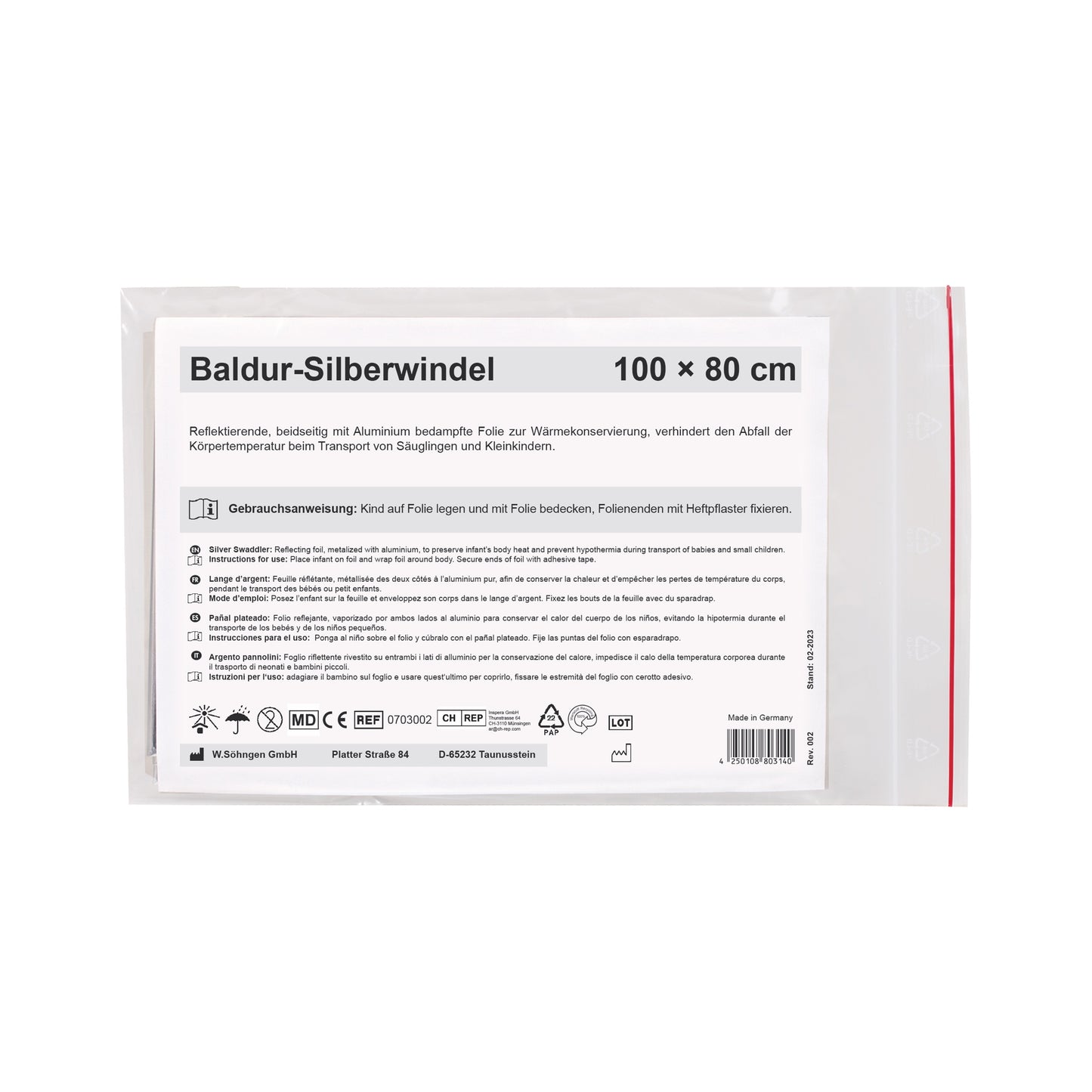 Baldur-Silberwindel 1 m x 80 cm
