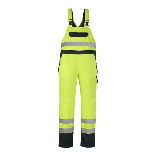 MASCOT® Wels Dungarees, hi-vis keltainen/laivasto
