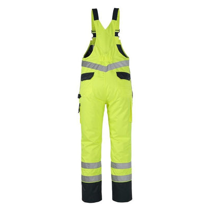 MASCOT® Wels Dungarees, hi-vis keltainen/laivasto