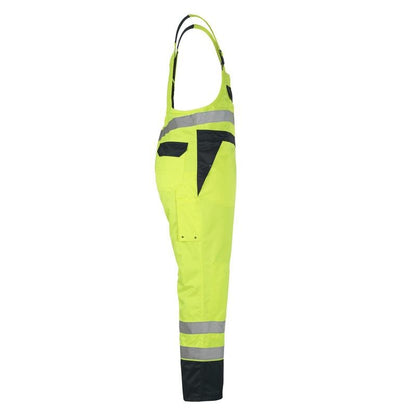 MASCOT® Wels Dungarees, hi-vis keltainen/laivasto