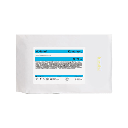 aluderm®-kompressit, 50 kpl steriilissä pussissa, 10 x 10 cm