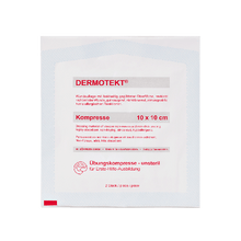DERMOTEKT®  harjoituskompressi 10 x 10 cm, 2 kpl, steriloimaton, 50 kpl/pakkaus