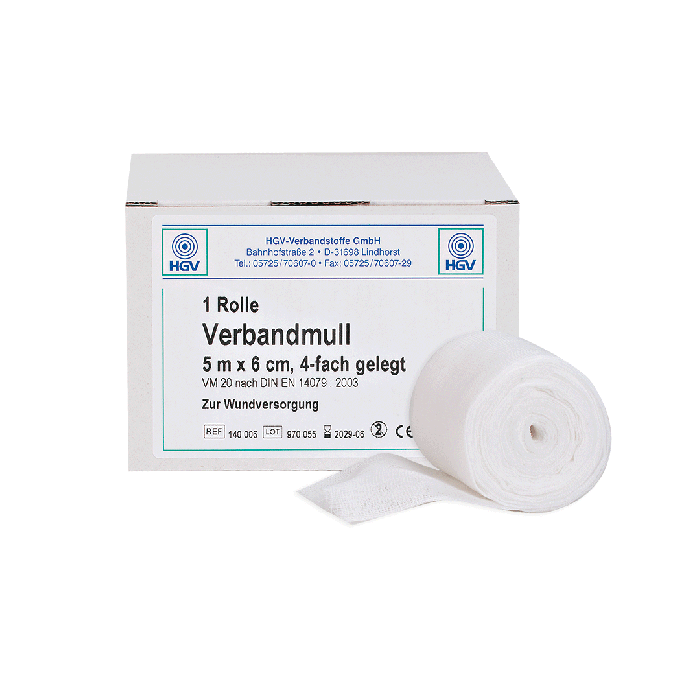 Verbandmull Sprechstundenpackung 5 m x 6 cm