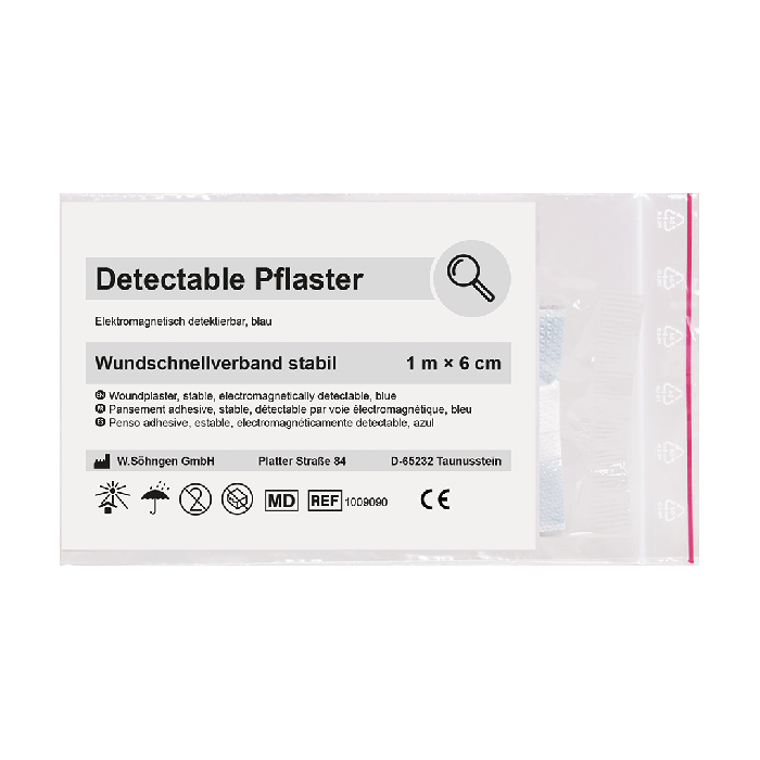 Pflasterverband detectable 1 m x 6 cm