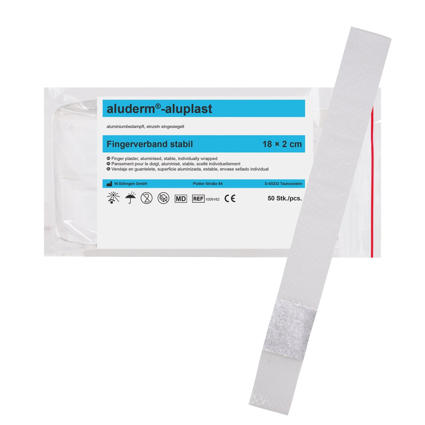 aluderm®-aluplast stabil Fingerverband 18 x 2 cm 50 Stück