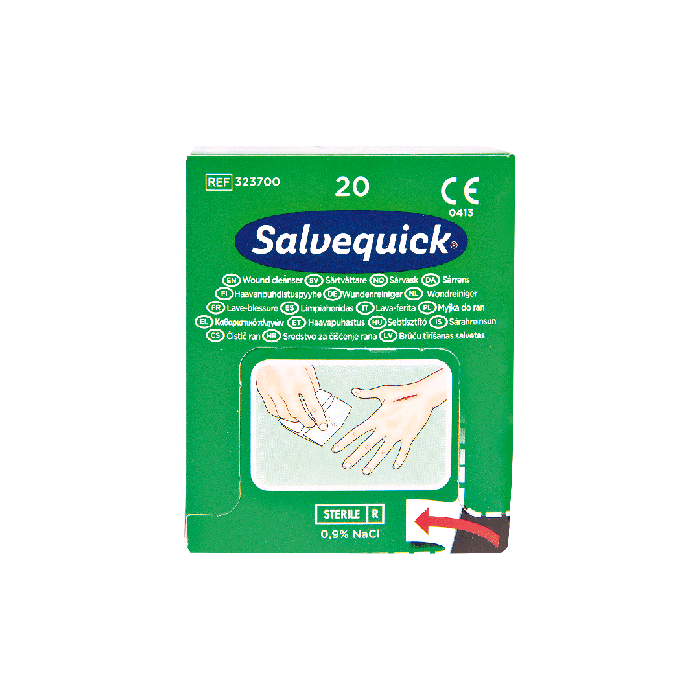 Salvequick-Wundreinigungstücher Box à 20 Stück Karton à 20 Stück