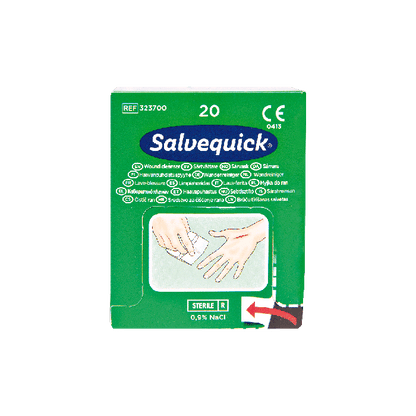 Salvequick-Wundreinigungstücher Box à 20 Stück Karton à 20 Stück