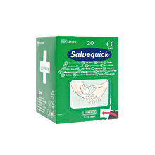 Salvequick-haavanpuhdistuspyyhkeet, 20 kpl:n laatikko, 20 laatikkoa kartonkipakkauksessa