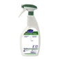 750 ml Oxivir Excel™ Foam -desinfiointiaine AHP:llä, käyttövalmis, Diversey Deutschland GmbH & Co. OHG:lta, seisoo vaahtoruiskuttimen ja vihreä-valkoisen suihkupään kanssa valkoista taustaa vasten.