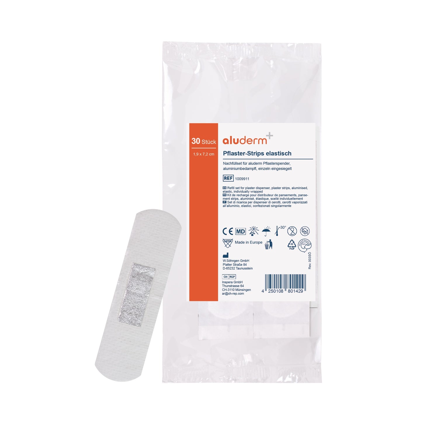 aluderm®-aluplast Nachfüllset Spender 7,2 x 1,9 cm 30 Stück