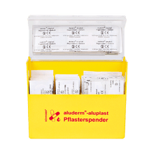 Kipsi-annostelija, keltainen, aluderm®-aluplast, täytetty