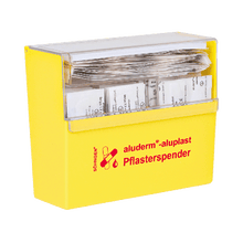 Kipsi-annostelija, keltainen, aluderm®-aluplast, täytetty
