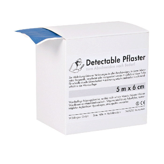 Pflasterverband detectable 5 m x 6 cm