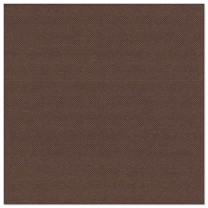 Suorakulmainen pala ruskeaa, rakenteellista kangasta täyttää kehyksen, muistuttaen tasaväristä ja kudottua kuviota PAPSTAR 50 lautasliinaa "ROYAL Collection" 1/4-koko 40 x 40 cm ruskea PAPSTAR GmbH:ltä.