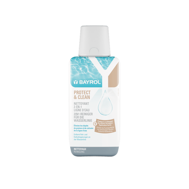 BAYROL Protect & Clean 350 ml vesilinja kauden aikana, täysin ilman suolahappoa