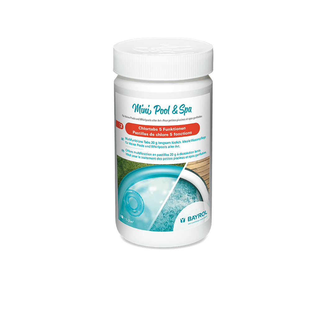 BAYROL Mini Pool & Spa Chlortabs 5 toimintoa 1 kg levien ehkäisyyn | Purkki (1 kg) 
