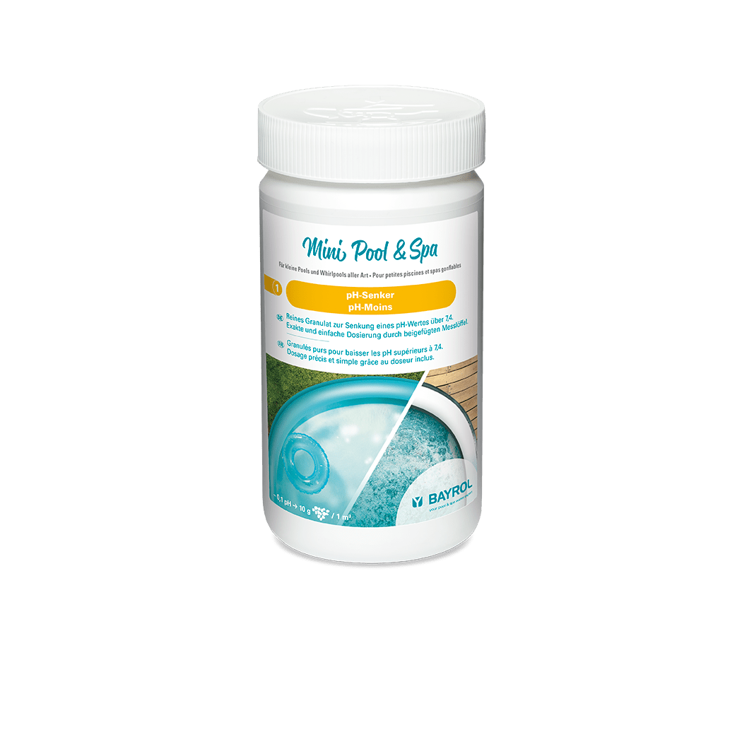 BAYROL Mini Pool & Spa pH-laskuri 1,5 kg Nopeasti vaikuttava annostelulusikalla | Purkki (1500 g) 