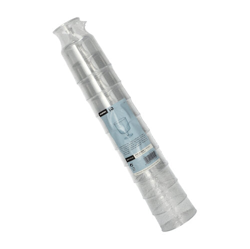 Starpak 10 Stiel-Gläser für Rotwein (0,2 l, Ø 7,2 cm, 10 cm Höhe) aus klarem PS, einteilig und in Schrumpffolie verpackt – perfekt als elegante Rotweingläser.