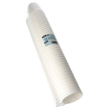 Starpak 40 kahvikuppia valkoisesta PS:stä, 0,25 l Ø 8 cm · 8,5 cm, kutistekalvopakkauksessa – kätevä päivittäiseen käyttöön.