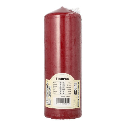 Starpak-kynttilä Ø 70 mm, 200 mm on sylinterimäinen, siinä on tasainen pohja, se on pakattu kirkkaaseen kalvoon ja edessä on beige etiketti - ihanteellinen olohuoneen sisustukseen pitkän paloajan ansiosta.