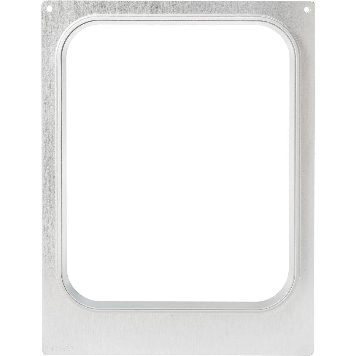 Kasetti CPET-vuoille 1/2 GN (3350-5100 ml) Duni GmbH:ltä on suorakulmainen, metallinen, elintarvikekelpoinen kehys pyöristetyillä kulmilla ja neljällä ruuvinreiällä, yhteensopiva 1/2 GN CPET-vuokien kanssa - täydellinen ravintola-alalle.