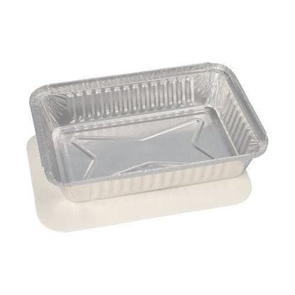Starpak 25 vuokasarja koostuu suorakulmaisista alumiinivuoista, joissa on kohotettu pohjakuvio ja litteät, valkoiset PP-pinnoitetut kannet, ihanteellinen catering- ja take-away-käyttöön.