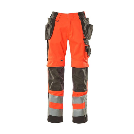 MASCOT® Wigan käsityöhousut, hi-vis punainen/tumma antrasiitti
