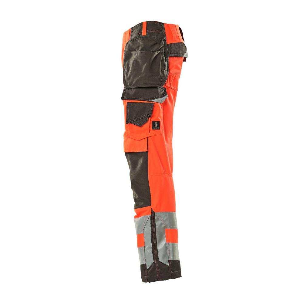 MASCOT® Wigan käsityöhousut, hi-vis punainen/tumma antrasiitti