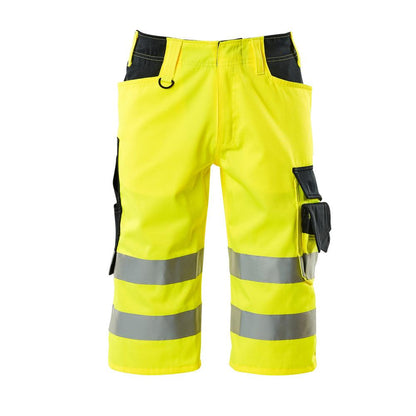 MASCOT® Luton kolmineljänneshousut, hi-vis keltainen/musta-sininen