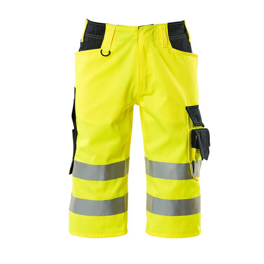 MASCOT® Luton kolmineljänneshousut, hi-vis keltainen/musta-sininen