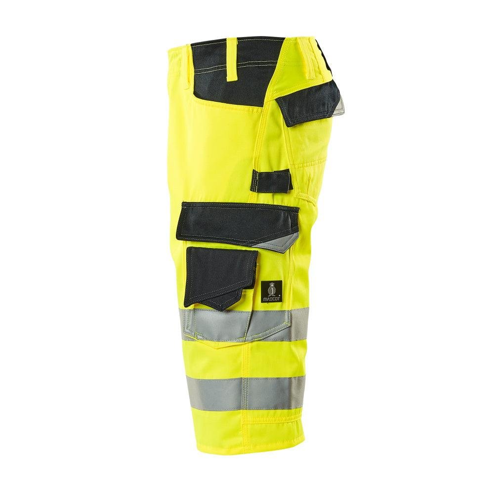 MASCOT® Luton kolmineljänneshousut, hi-vis keltainen/musta-sininen