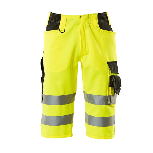 MASCOT® Luton kolmineljänneshousut, hi-vis keltainen/musta