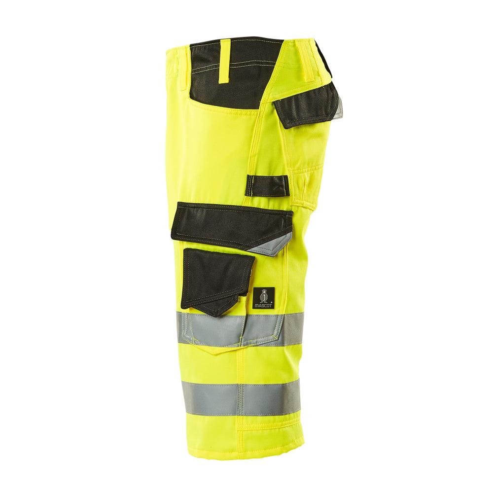 MASCOT® Luton kolmineljänneshousut, hi-vis keltainen/musta