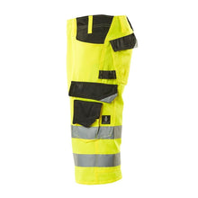 MASCOT® Luton kolmineljänneshousut, hi-vis keltainen/musta