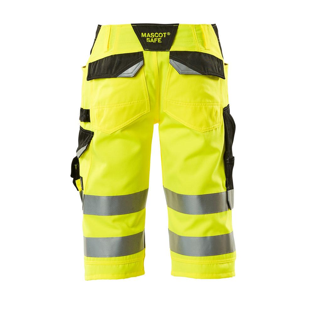 MASCOT® Luton kolmineljänneshousut, hi-vis keltainen/musta